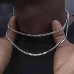 Micro Cuban Chain in White Gold- 3mm