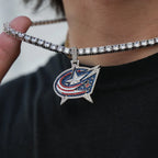 Columbus Blue Jackets Official NHL Logo Pendant in White Gold