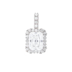 Moissanite Micro Diamond Stone Pendant in Sterling Silver
