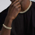 Diamond Cuban Chain + Bracelet Bundle in Yellow Gold - 12mm