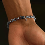 Open Box Chain Bracelet in White Gold - 6mm