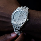 42MM Fully Iced Alpha Era® w/Diamond Prong Link Band