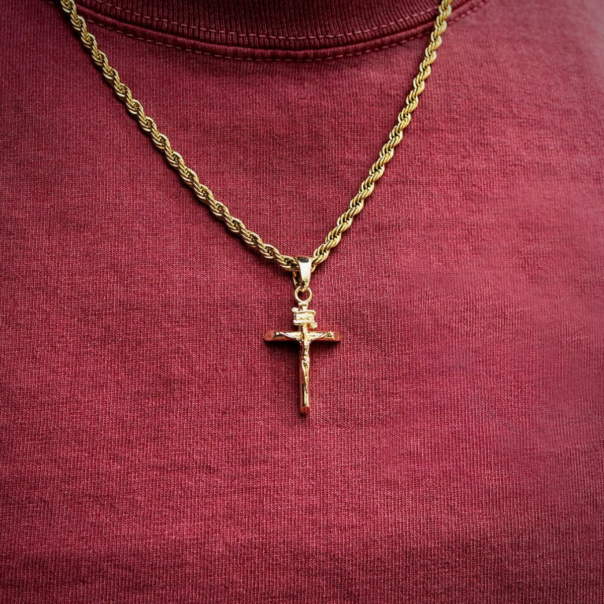 Crucifix Cross Pendant in Yellow Gold