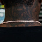 Iced Handcuff Diamond Prong Cuban Chain in Rose Gold