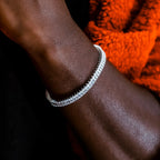 Diamond Baguette Tennis Chain + Bracelet Bundle in White Gold- 6mm
