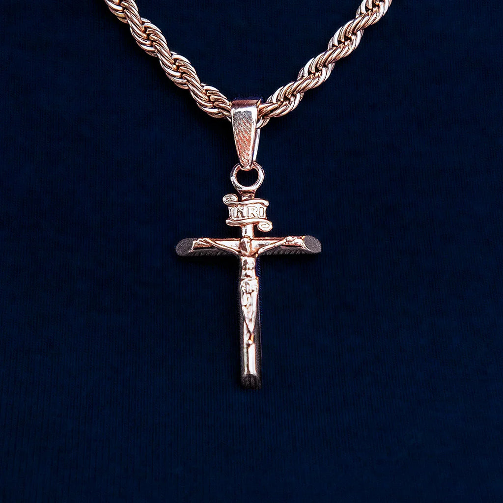 Crucifix Cross Pendant in Rose Gold
