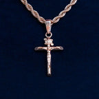 Crucifix Cross Pendant in Rose Gold