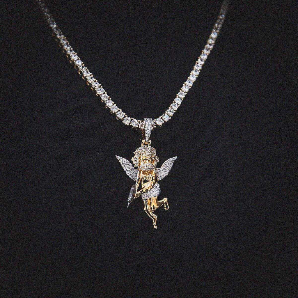 Masked Angel Pendant in Yellow Gold