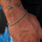 Diamond Cut Popcorn Chain in Black + Bracelet in Black - 4mm