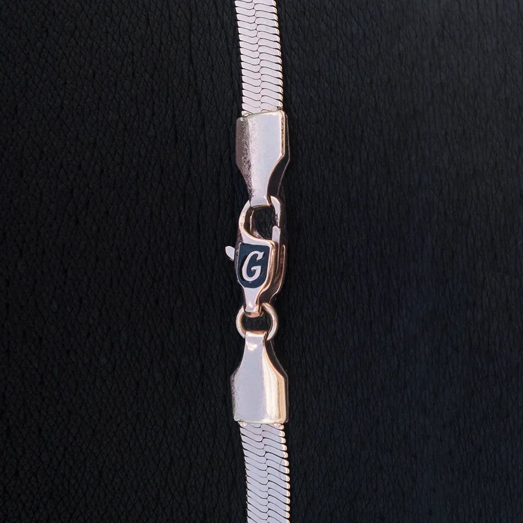 Herringbone Bracelet in Rose Gold- 4mm