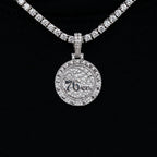 Philadelphia 76ers Official NBA Micro Logo Pendant in White Gold