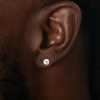 Moissanite Round Cut Diamond Stud Earring in Yellow Gold Vermeil - 5mm