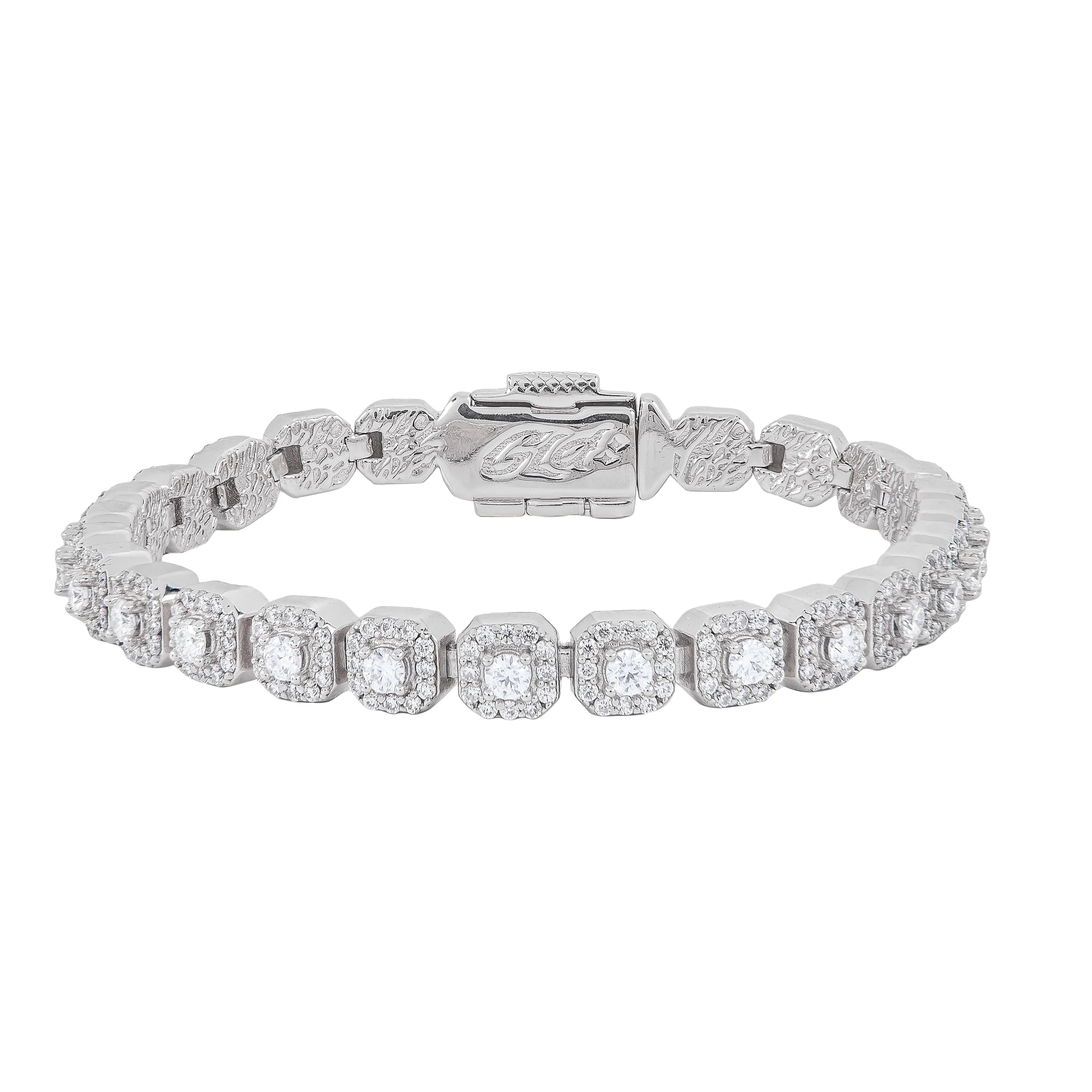 Clustered Moissanite Tennis Bracelet in Sterling Silver - 6MM