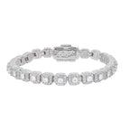 Clustered Moissanite Tennis Bracelet in Sterling Silver - 6MM