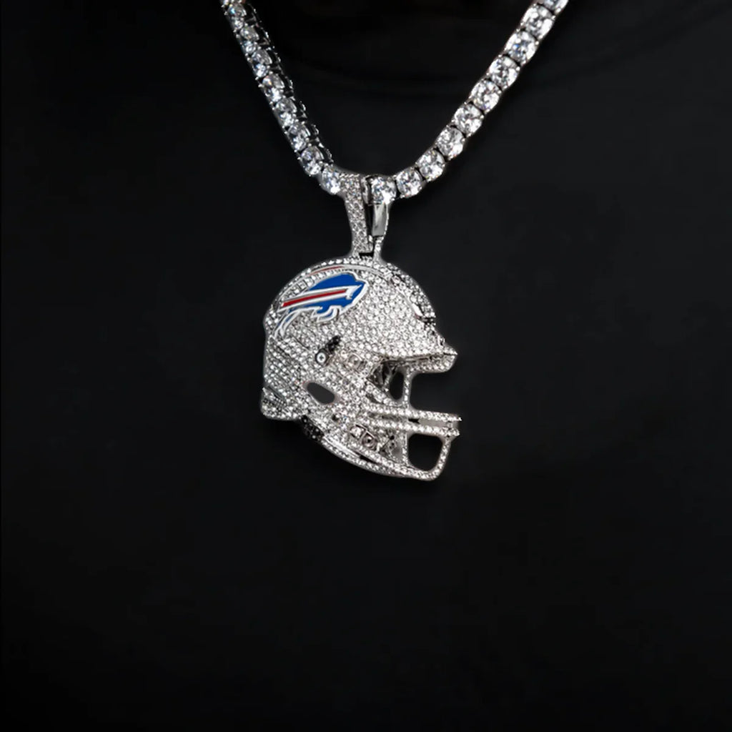 2025 Buffalo Bills Team Helmet Pendant - White Gold