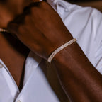 Diamond Baguette Tennis Chain + Bracelet Bundle in Yellow Gold- 6mm