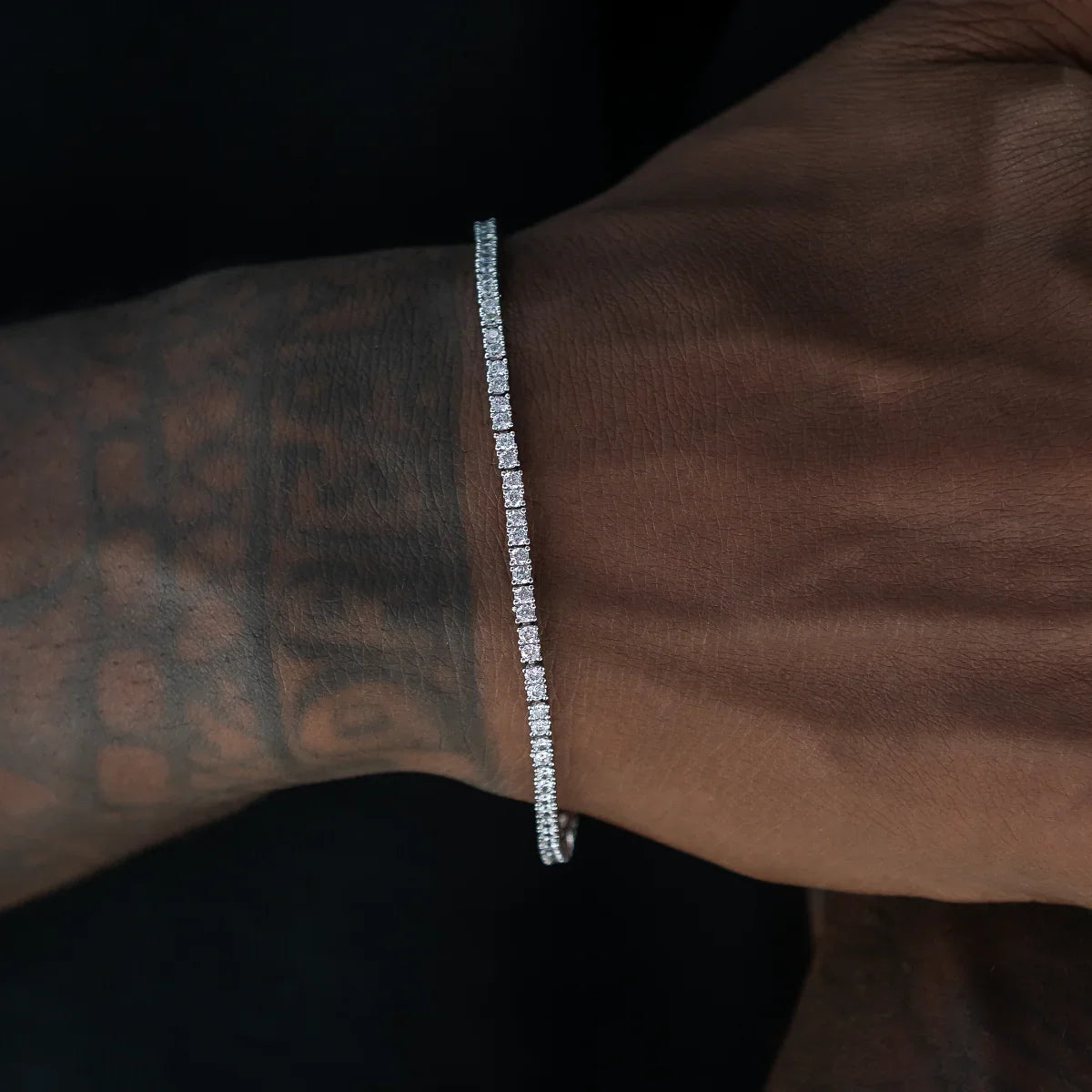 Diamond Tennis Chain + Bracelet Bundle in White Gold- 2mm