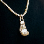 Iced Boxing Glove in Yellow Gold