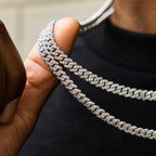 Micro Diamond Prong Chain + Bracelet Bundle in White Gold - 6mm