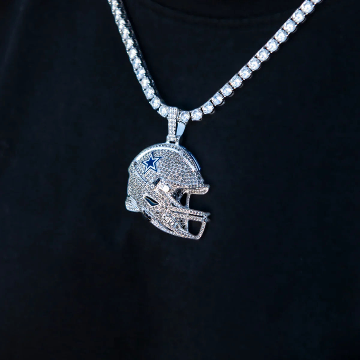 2025 Dallas Cowboys Team Helmet Pendant - White Gold