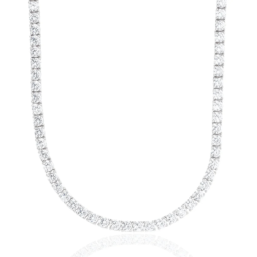 Diamond Tennis Chain in White Gold- 5mm
