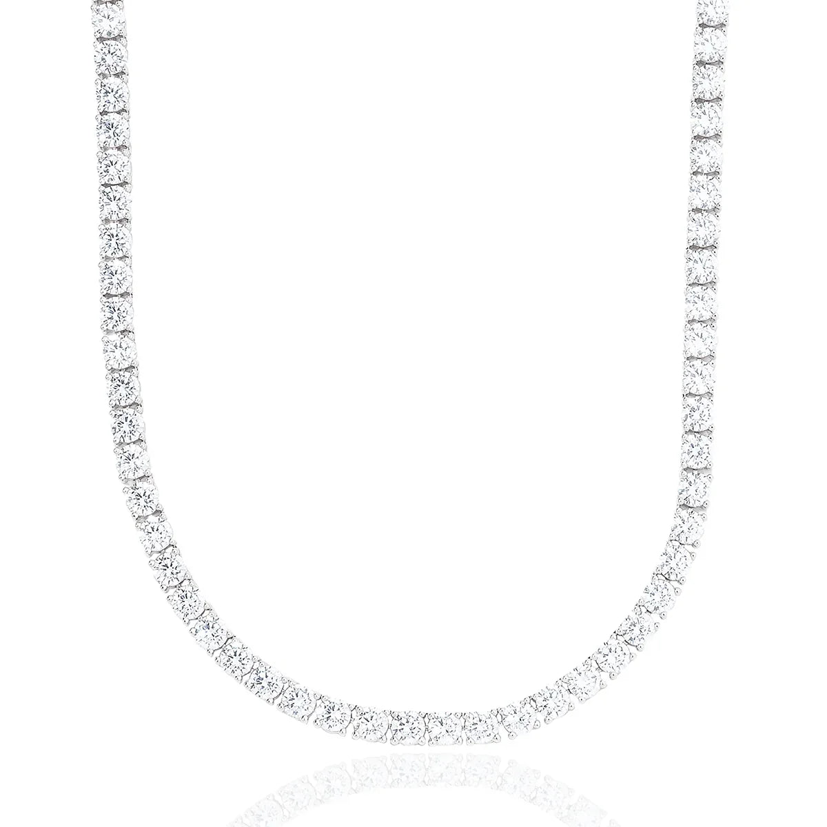 Diamond Tennis Chain in White Gold- 5mm