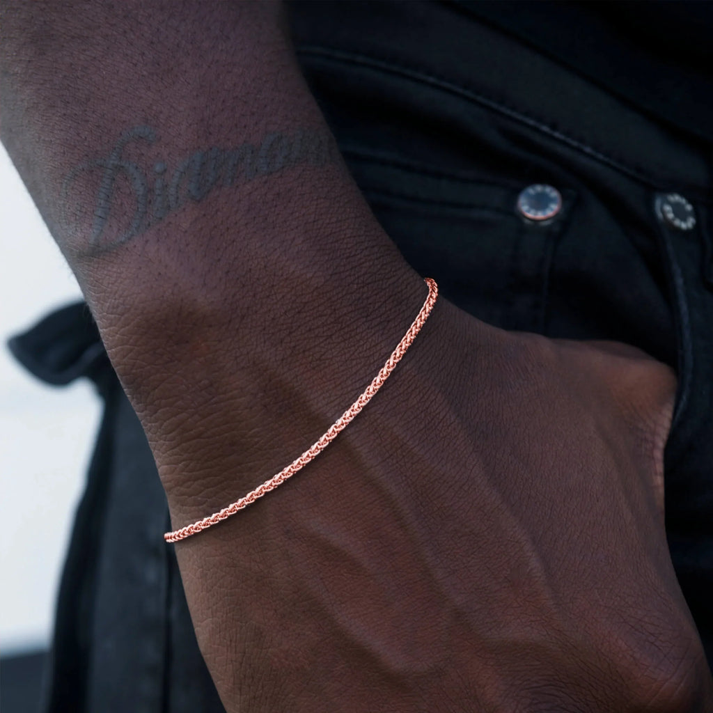 Palm Chain Bracelet in Rose Gold - 2mm