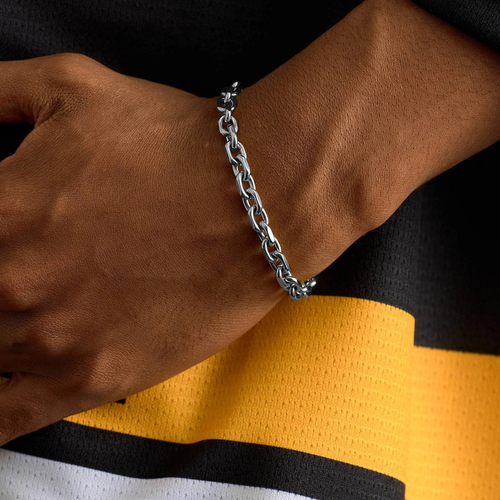 Open Box Chain Bracelet in White Gold - 6mm