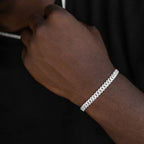 Micro Diamond Prong Chain + Bracelet Bundle in White Gold - 6mm