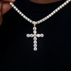 Large Diamond Cross Pendant in Yellow Gold