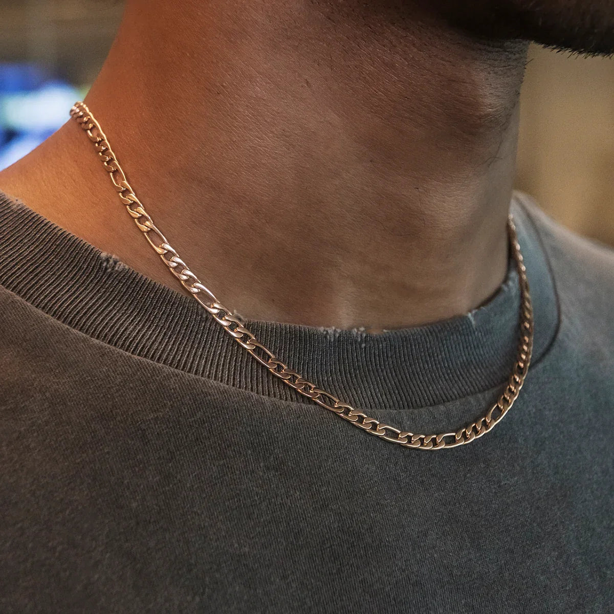 Figaro Chain in Rose Gold- 4mm