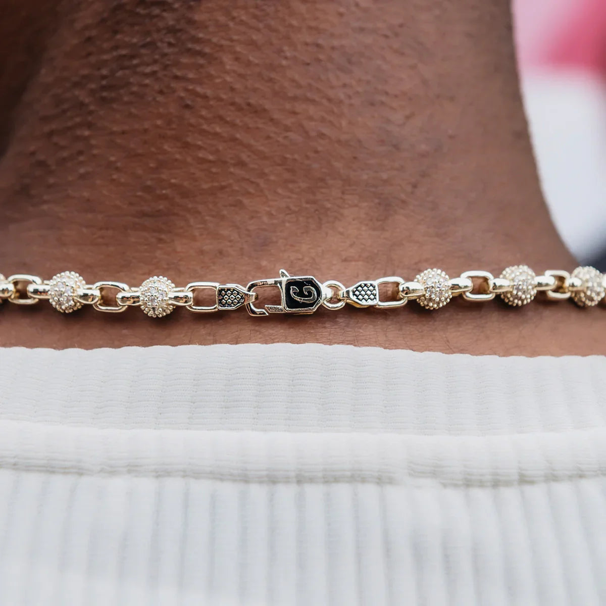 Iced Ball Box Link Chain + Bracelet Bundle in Yellow Gold