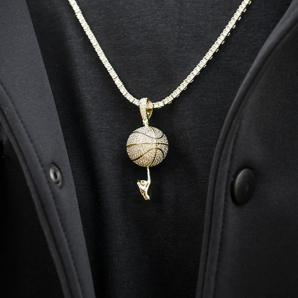 Iced Basketball Pendant