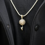 Iced Basketball Pendant