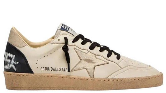 Golden Goose Ball Star White Beige Platinum Black