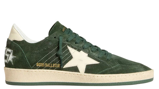 Golden Goose Ball Star in green suede with white leather star and heel tab