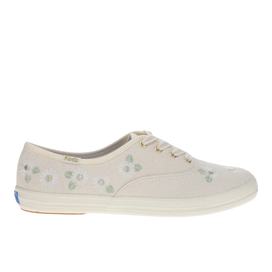Champion Canvas Floral Embroidery Lace Up Sneakers