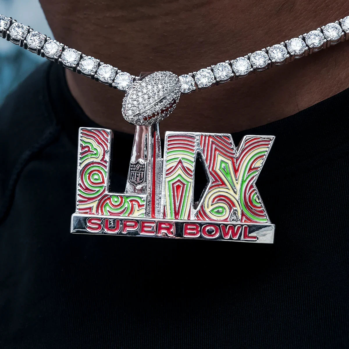 Super Bowl LIX Logo Pendant - White Gold