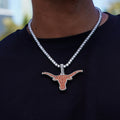 Large Texas Longhorns Official NCAA Logo Pendant in White Gold