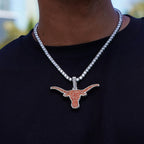 Large Texas Longhorns Official NCAA Logo Pendant in White Gold