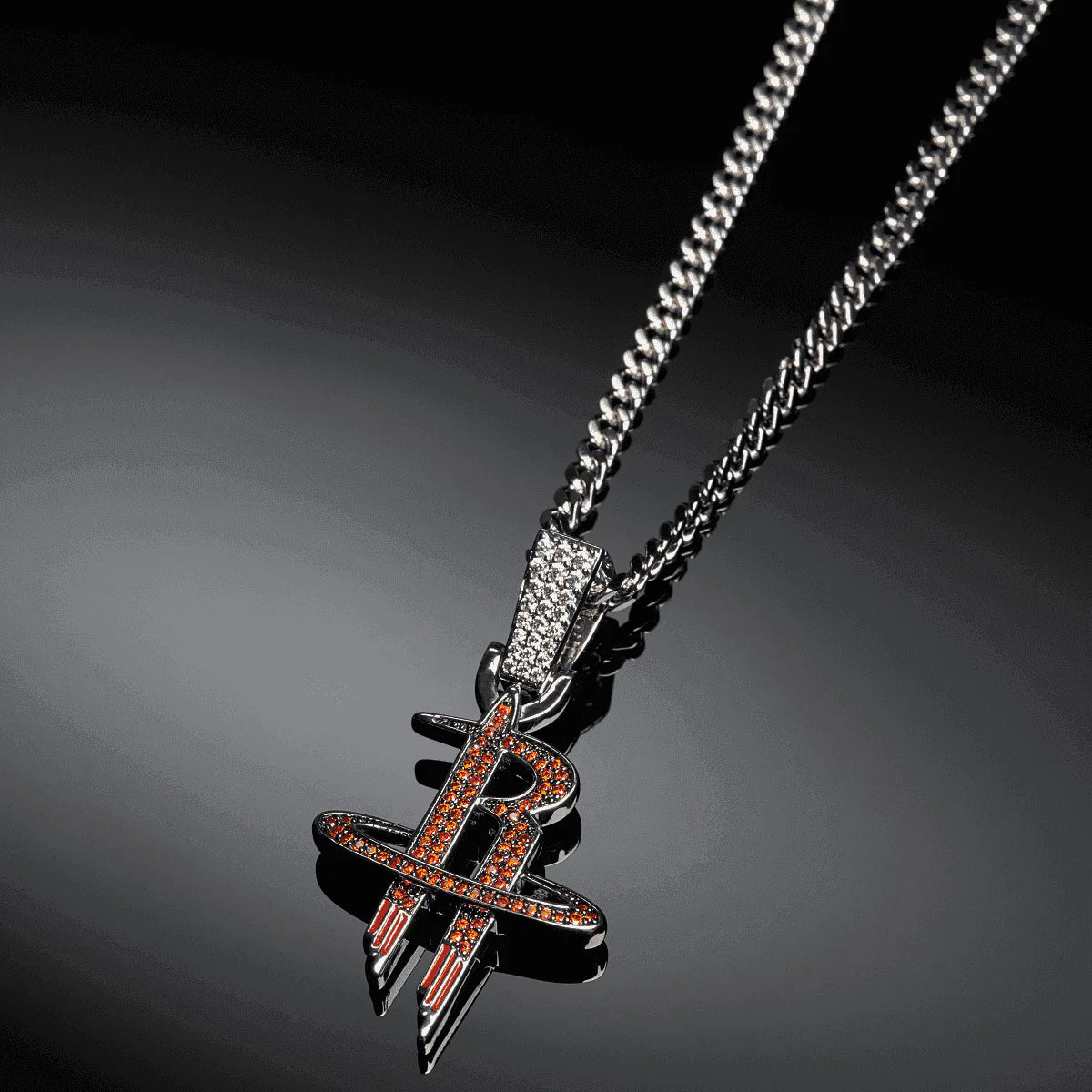 Houston Rockets Official NBA Logo Pendant in White Gold