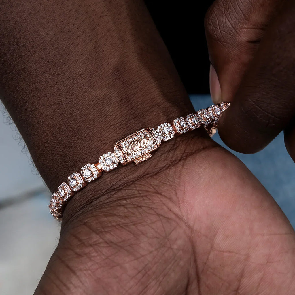 Micro Clustered Tennis Bracelet in Rose Gold