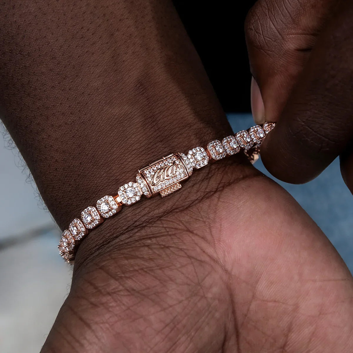 Micro Clustered Tennis Bracelet in Rose Gold