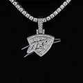 Oklahoma City Thunder OKC Official NBA Micro Logo Pendant in White Gold