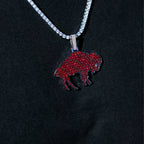 Buffalo Bills Official NFL Vintage Logo Pendant in White Gold