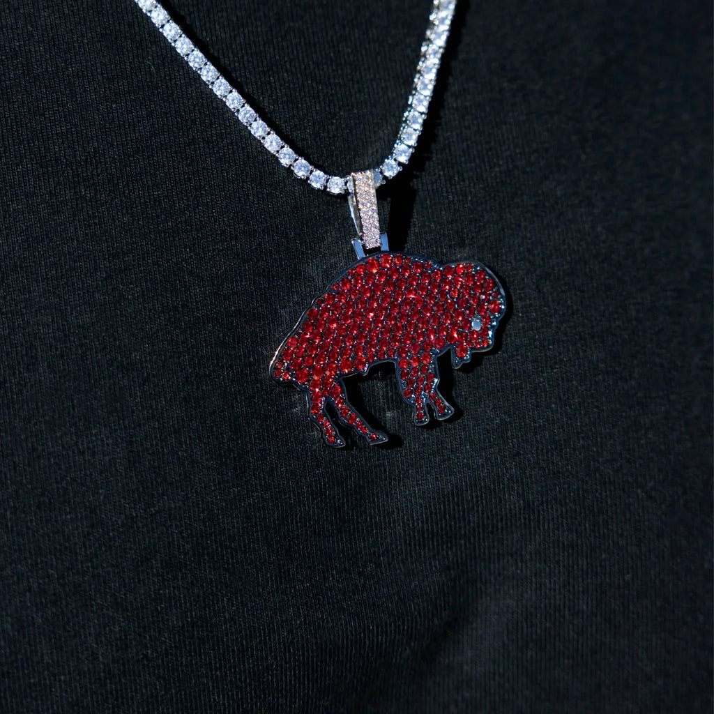 Buffalo Bills Official NFL Vintage Logo Pendant in White Gold