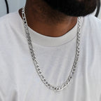 Figaro Chain in White Gold- 9mm