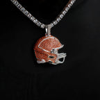 2025 Cleveland Browns Team Helmet Pendant - White Gold