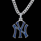 New York Yankees Official MLB Logo Pendant in White Gold