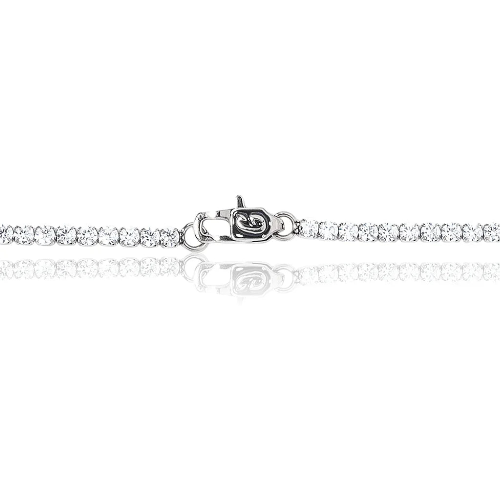 Micro Tennis Chain in White Gold